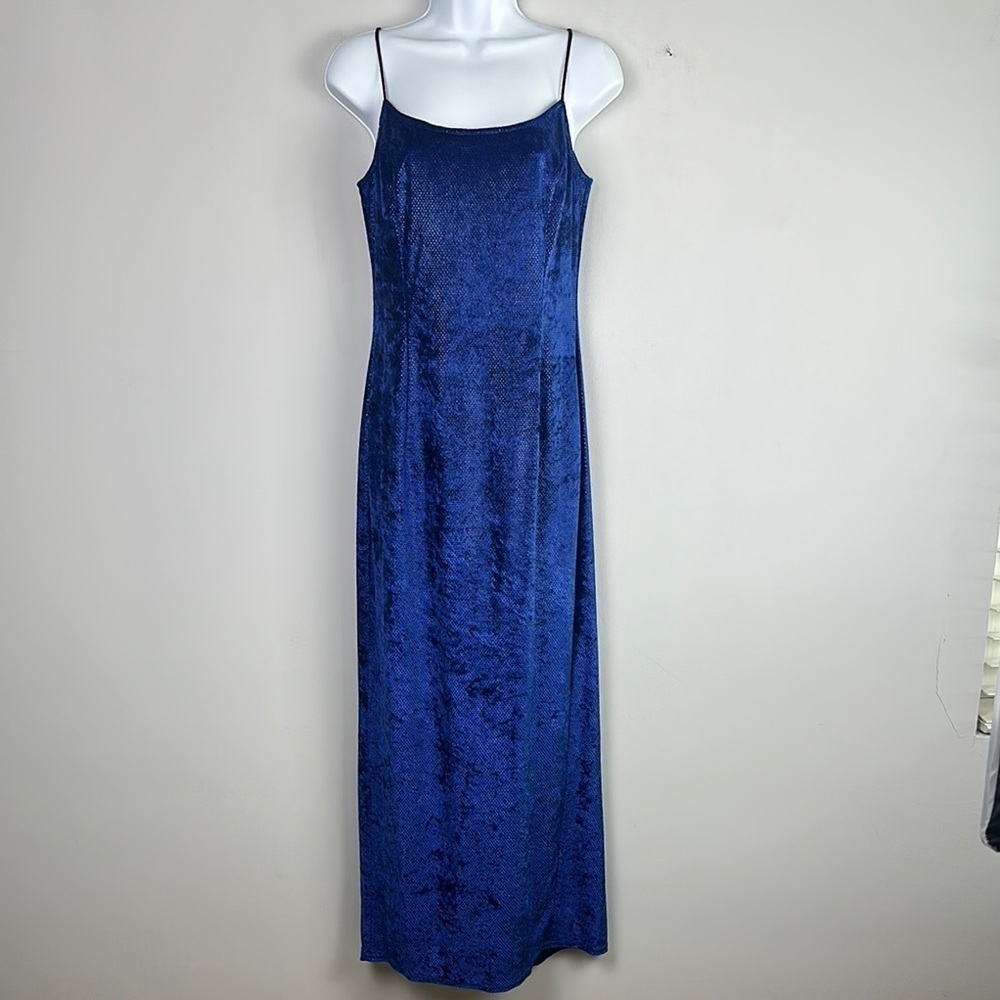 Vintage Jessica McClintock Gunne Sax Spagetti Strap Maxi Velvet Sz 5/6 Dress USA